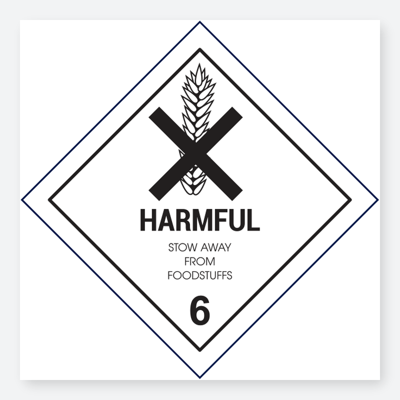 Harmful - Keep Away From Foodstuffs - Class 6