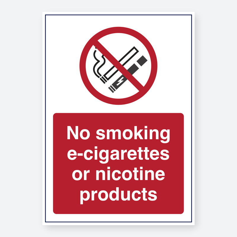 No Smoking, E-cigarettes Or Nicotine Products