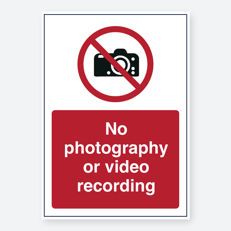 No Photography Or Video Recording
