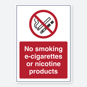 No Smoking, E-cigarettes Or Nicotine Products