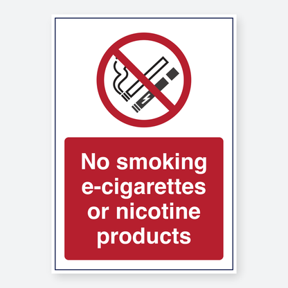 No Smoking, E-cigarettes Or Nicotine Products