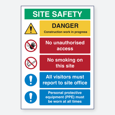 Site Safety - Danger Construction Work In Progress