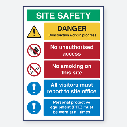 Site Safety - Danger Construction Work In Progress