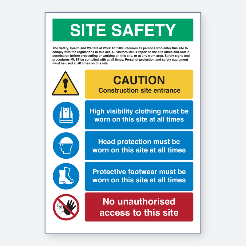 Site Safety - Caution Construction Site Entrance