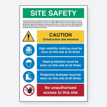 Site Safety - Caution Construction Site Entrance